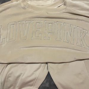 Victoria Secret Pink Velour set worn once